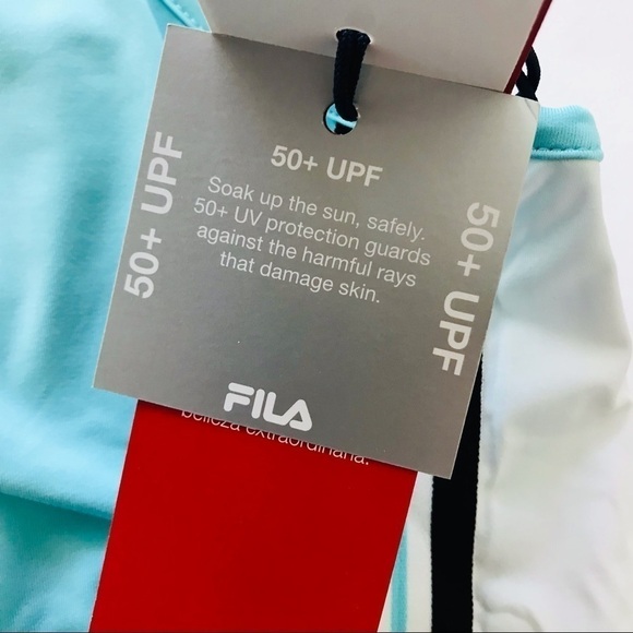 New! Fila Tennis Love Game Full Coverage Aqua Blue  UPF 50+ Tank Top - Picture 14 of 16